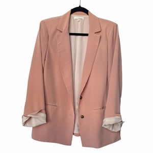 NWOT boutique rosy-peach boyfriend blazer lined 2 button size M